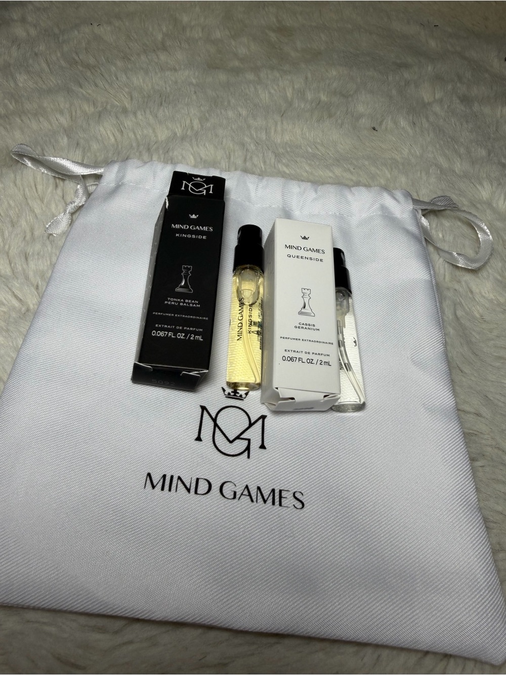 Mind games kingside  and quenside  2ml each extract parfum + pouch